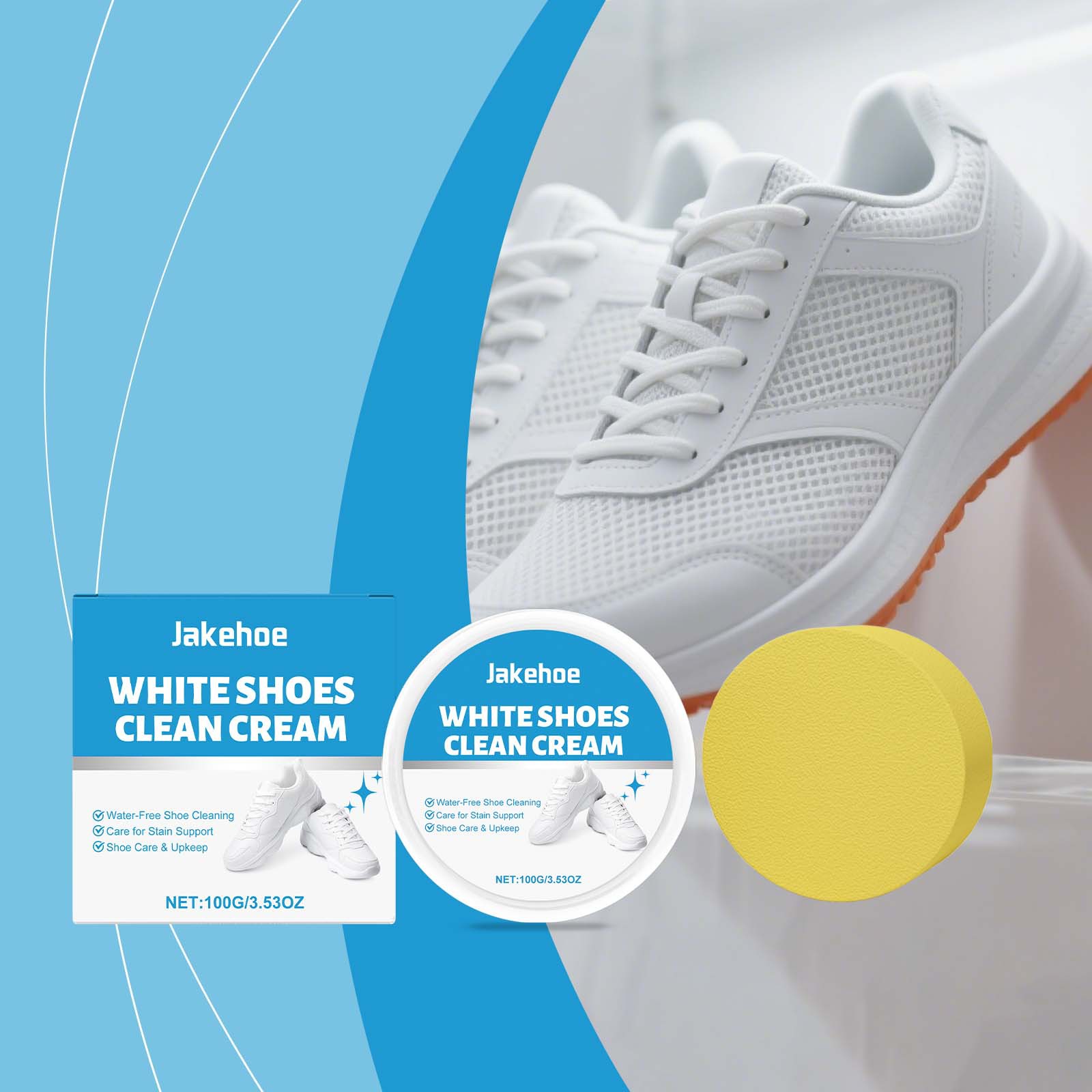 Sneaker Care Whitener - Crema Limpiadora de Zapatos Blancos, Quitamanchas
